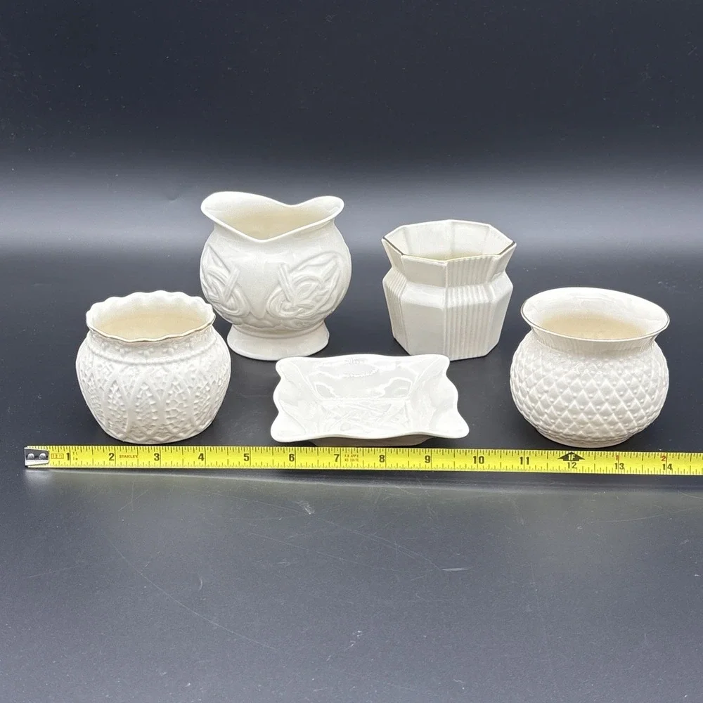 Lot of 5 Vintage Belleek Collectors International Society Porcelain Pieces